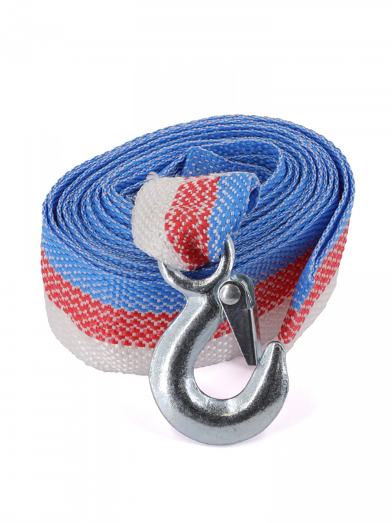 Трос буксировочный лента (4,5 м 3,5 т.) петля/крюк 