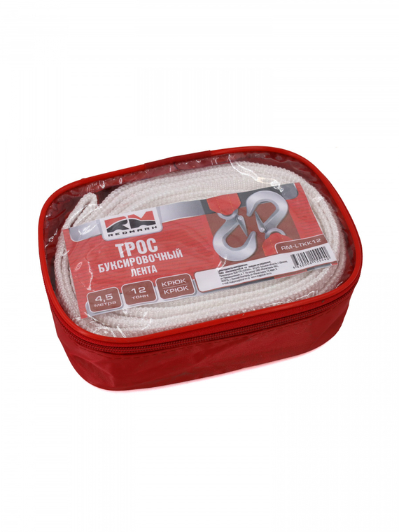 Трос буксировочный лента (4,5 м 12 т.) крюк/крюк 