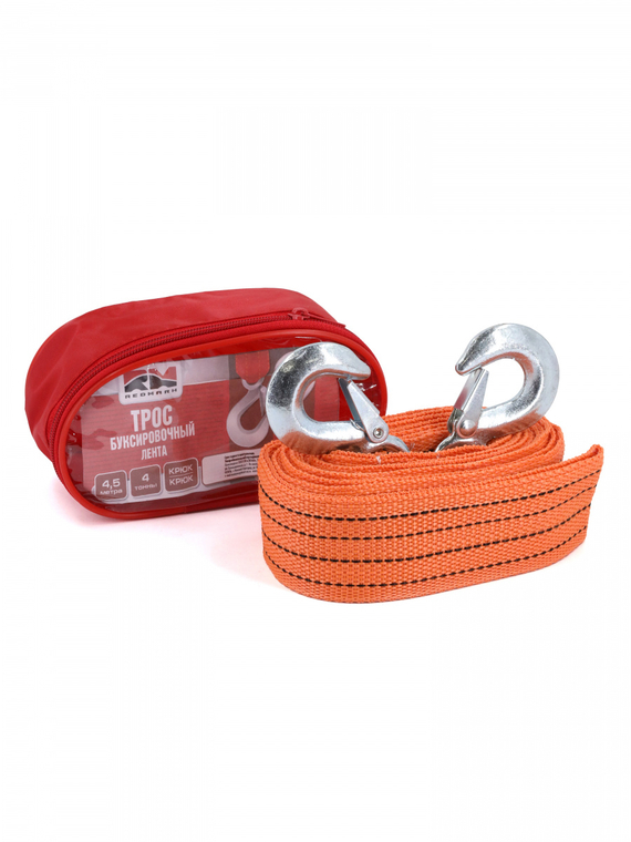 Трос буксировочный лента (4,5 м 4 т.) крюк/крюк 