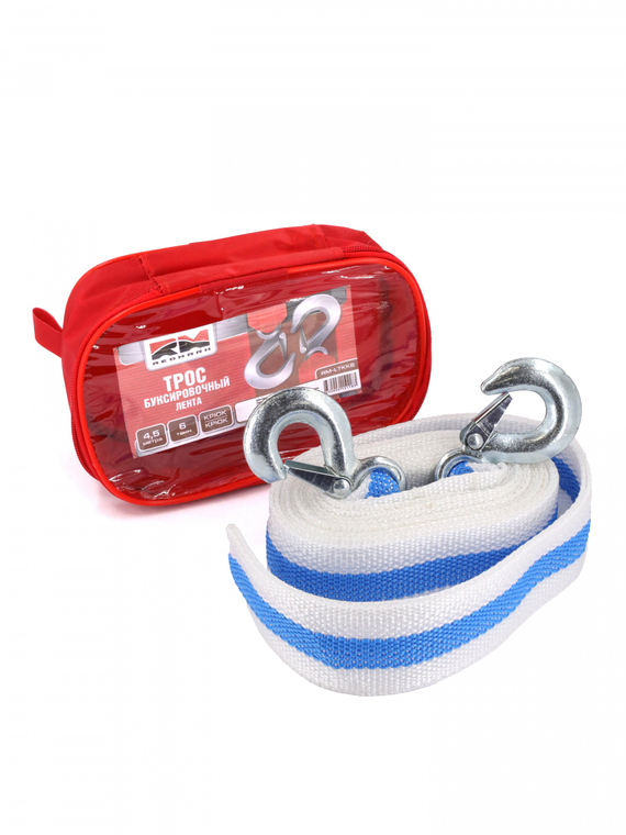 Трос буксировочный лента (4,5 м 6 т.) крюк/крюк