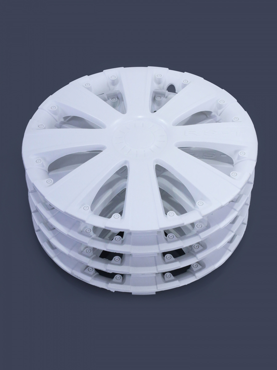Колпак колеса R14 RS-Tбелый (пруж) кт 4 шт.(2+2) REDMARK