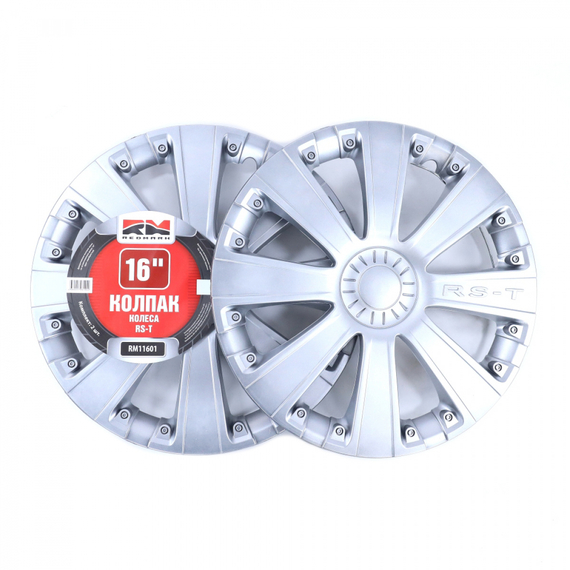 Колпак колеса R16 RS-T иномарки (пруж) кт 2 шт. REDMARK