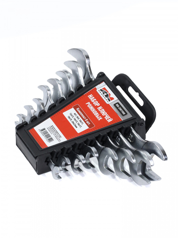 Набор ключей рожковых 8 шт. (кт.) (6X7, 8X9, 10X11, 12X13,  14X15, 16X17, 18X19, 20X22 мм) 