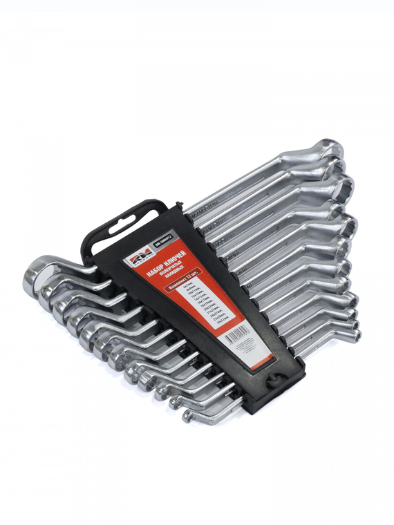 Набор ключей накидных 12 шт.(6х7 - 30х32 мм) пластик.холдер 