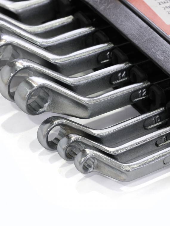 Набор ключей накидных 12 шт.(6х7 - 30х32 мм) пластик.холдер 