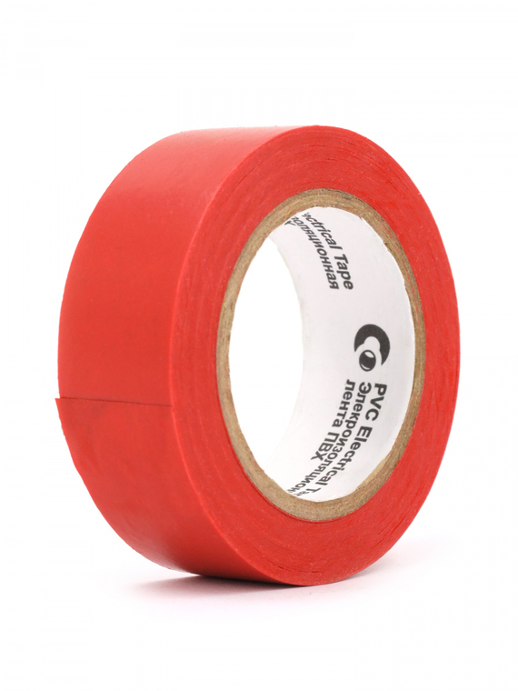 Изолента 19 мм х 10 м, цв. красный 