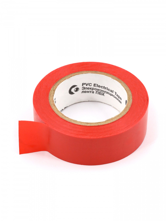 Изолента 19 мм х 10 м, цв. красный 