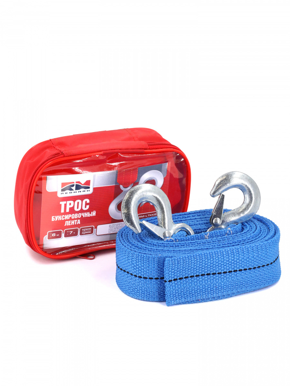 Трос буксировочный лента (6 м 7 т.) крюк/крюк 