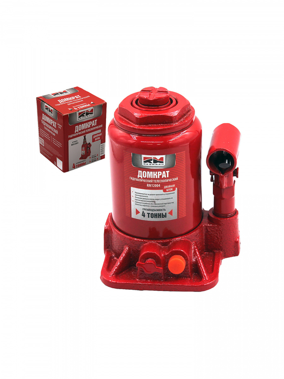 Домкрат гидравлический 4т двухштоковый (высота мин/макс 155/365мм) 