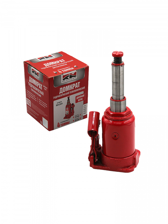 Домкрат гидравлический 4т двухштоковый (высота мин/макс 155/365мм) 