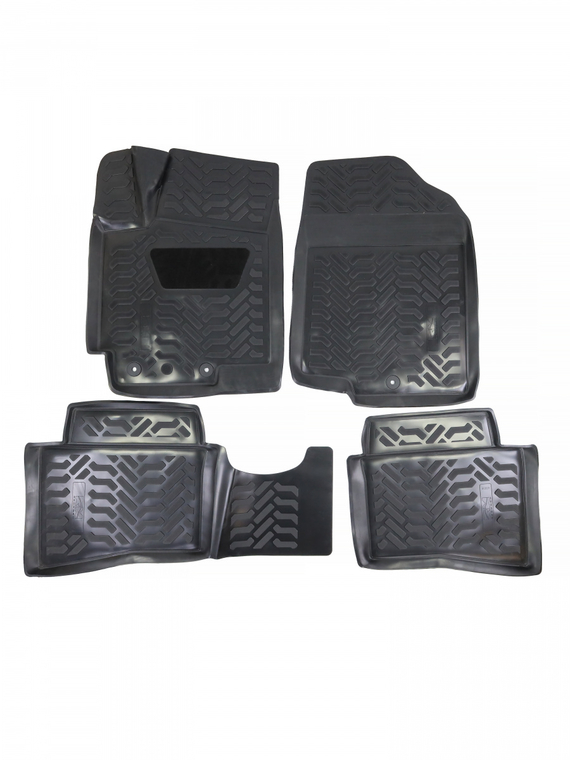 Коврики внутрисалонные Kia Rio III (2011-17) кт. (3D с подпятником) (крепеж) (полиуретан) 