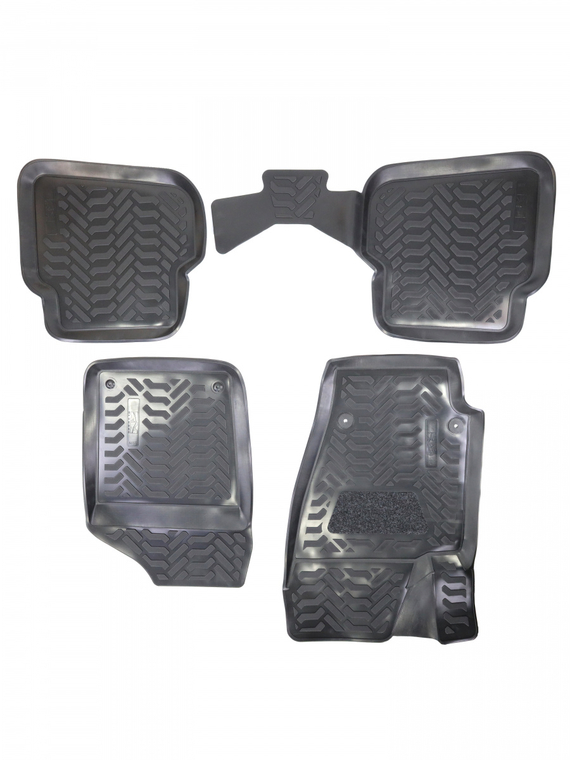 Коврики внутрисалонные VW Polo SD (2010-20) кт. (3D с подпятником) (крепеж) (полиуретан) 