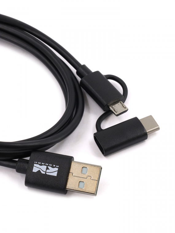 Кабель 2 в 1 USB 2.0 - Type-C -micro (1м) ПВХ REDMARK