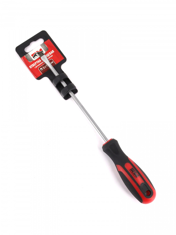 Отвертка шлицевая 5x150 мм c двухкомпонентной рукояткой 