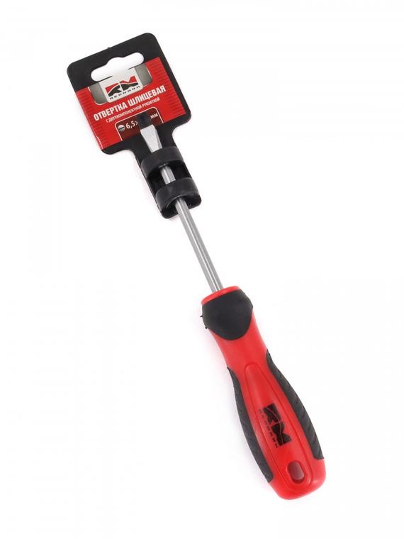 Отвертка шлицевая 6,5х100 мм c двухкомпонентной рукояткой 