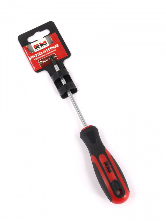 Отвертка крестовая PH1х100 мм c двухкомпонентной рукояткой 