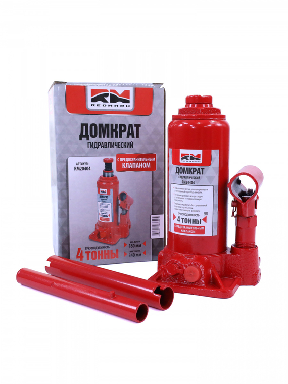 Домкрат гидравлический 4т.с перепускным клапаном (высота мин/макс 180/340мм) 