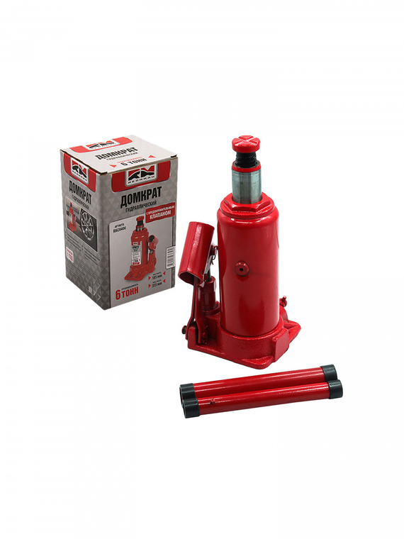 Домкрат гидравлический 6т.с перепускным клапаном (высота мин/макс 185/355мм) 