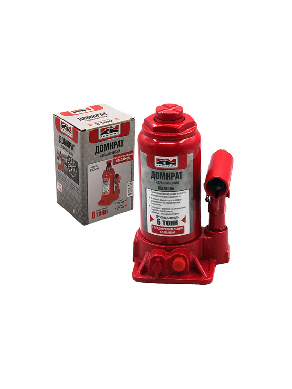 Домкрат гидравлический 6т.с перепускным клапаном (высота мин/макс 185/355мм) 