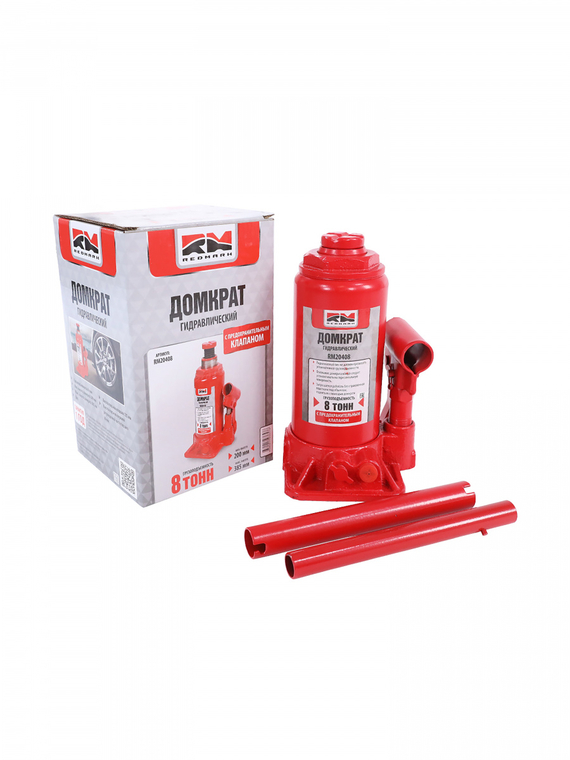 Домкрат гидравлический 8т.с перепускным клапаном (высота мин/макс 200/385мм) 