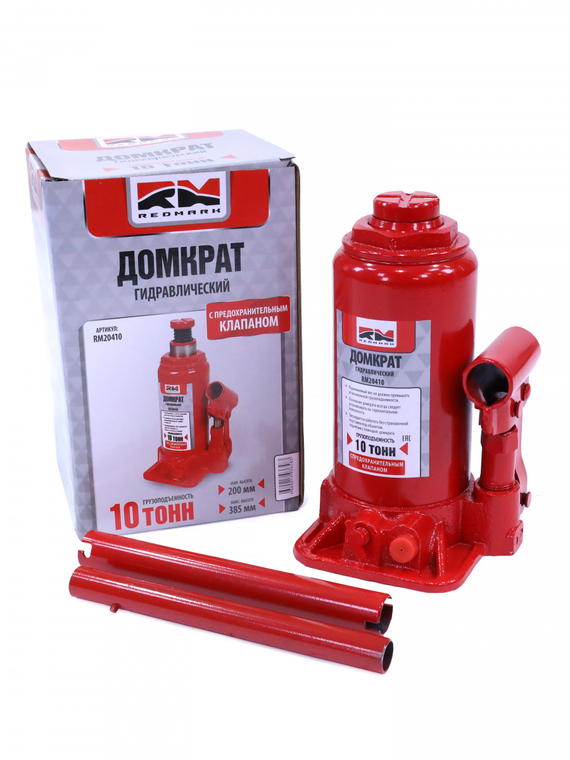 Домкрат гидравлический 10т.с перепускным клапаном (высота мин/макс 200/385мм) 