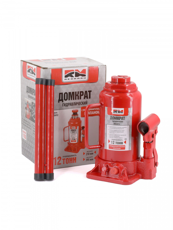 Домкрат гидравлический 12т. с перепускным клапаном (высота мин/макс 210/395мм) 