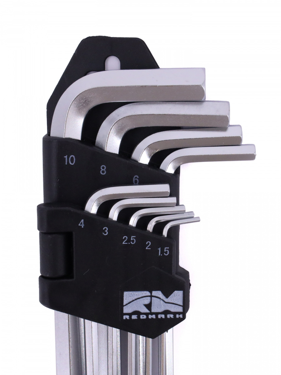 Набор ключей шестигранных 9 шт. удлиненый  (1.5, 2, 2.5, 3, 4, 5, 6, 8, 10 мм) (кт.)