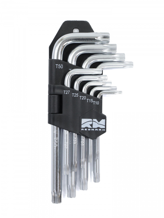 Набор ключей шестигран TORX коротких 9шт (кт.)(Т10, Т15, Т20, Т25, Т27, Т30, Т40, Т45, Т50) RedMark