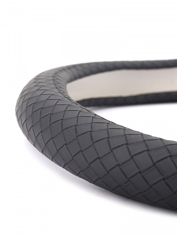 Оплетка руля RedMark экокожа, М размер, косичка, черный