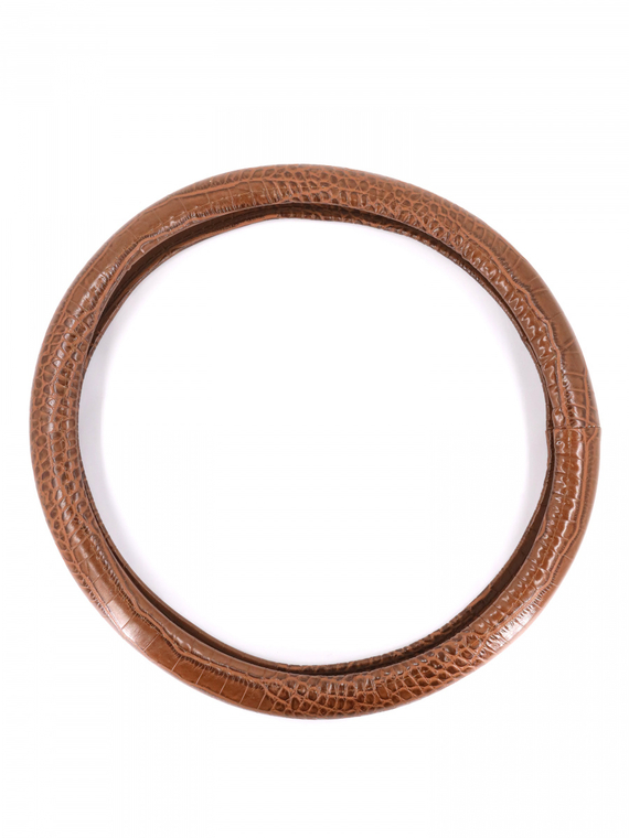Оплетка руля RedMark экокожа, М размер, серия рептилия коричневый
