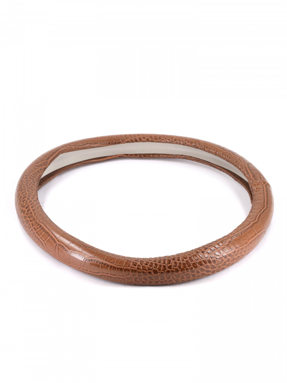 Оплетка руля RedMark экокожа, М размер, серия рептилия коричневый