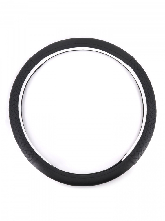 Оплетка руля RedMark комб. экокожа, XL размер, косичка черн./черный