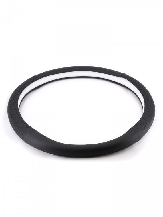 Оплетка руля RedMark комб. экокожа, XL размер, косичка черн./черный