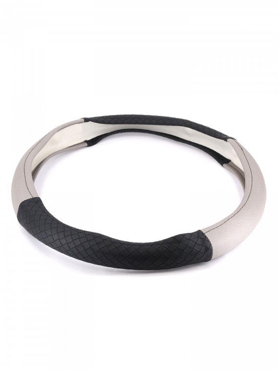 Оплетка руля RedMark комб. экокожа, XL размер, косичка черн./серый