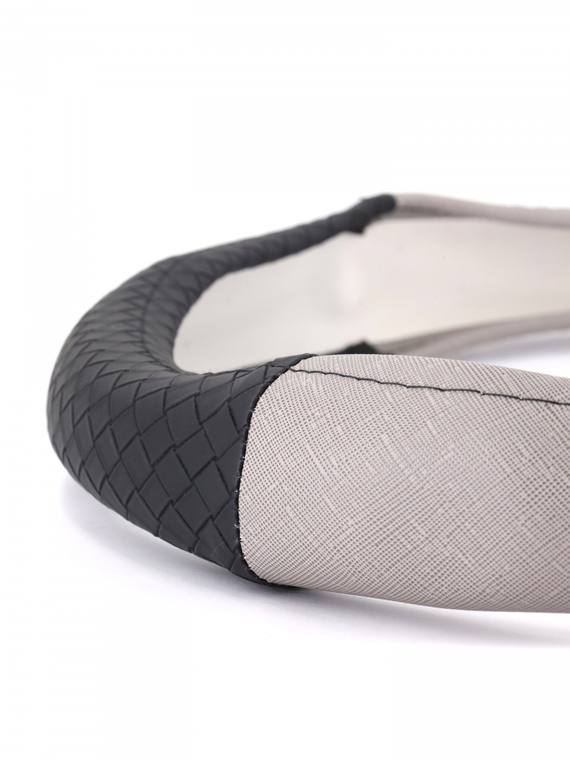 Оплетка руля RedMark комб. экокожа, XL размер, косичка черн./серый