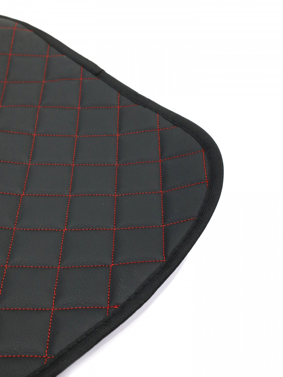 Накидка защитная на спинку сиденья экокожа ромб черный/красный RedMark