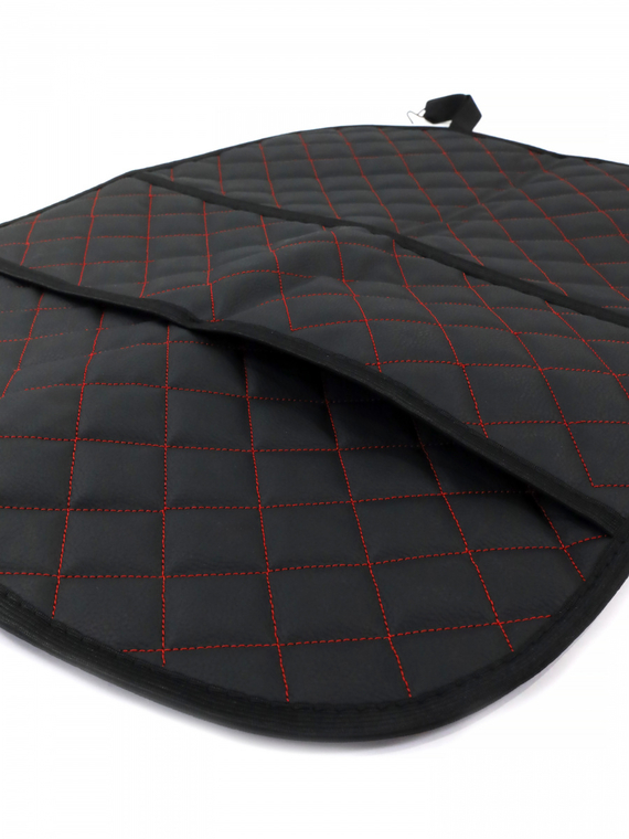 Накидка защитная на спинку сиденья с орган-ром экокожа ромб черный/красный RedMark