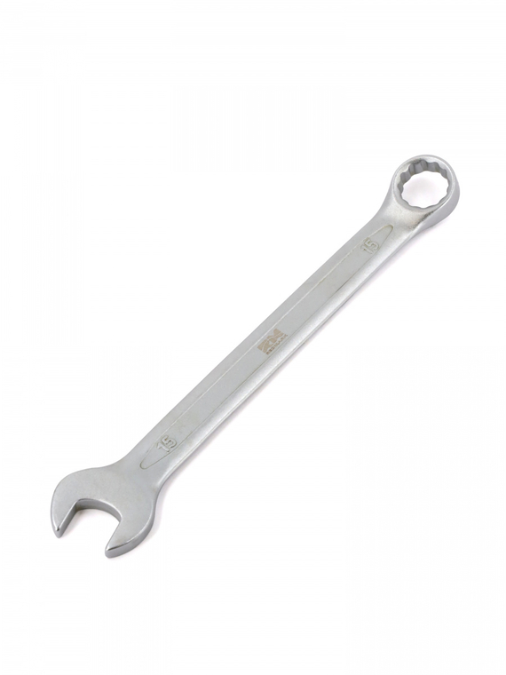 Ключ гаечный комбинированный 15х15 мм (холодный штамп) CR-V 
