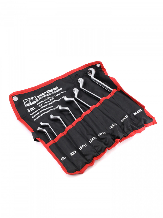Набор ключей накидных 8 шт. (6x7- 20x22 мм) (холодный штамп) CR-V 