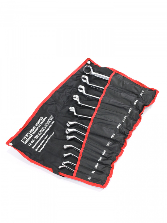 Набор ключей накидных 12 шт.(6х7 - 30х32 мм) (холодный штамп) CR-V 