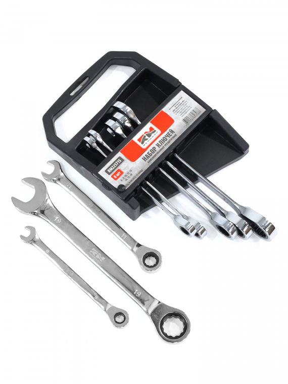 Набор ключей комбинированных трещоточных 8 шт  (8-11,13,14,17,19)  холдер Redmark