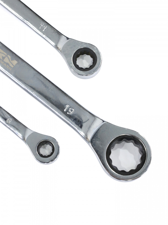 Набор ключей комбинированных трещоточных 8 шт  (8-11,13,14,17,19)  холдер Redmark