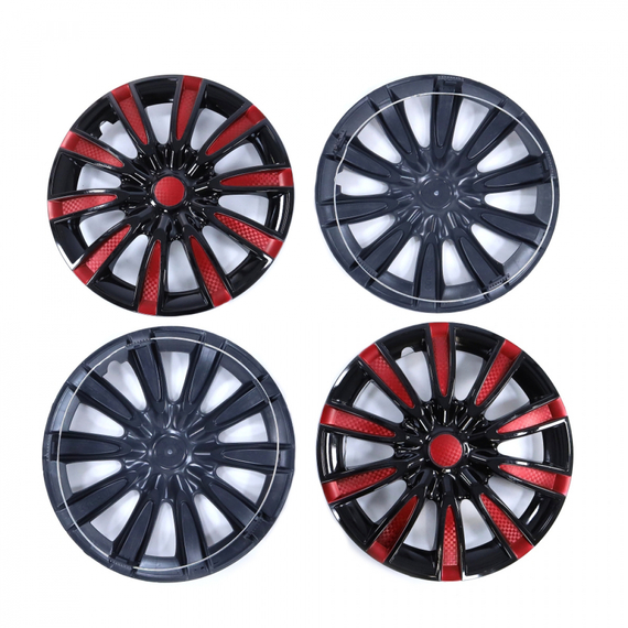 Колпак колеса R14 Торнадо микс красный (пруж) кт 4 шт.(2+2) в коробке REDMARK