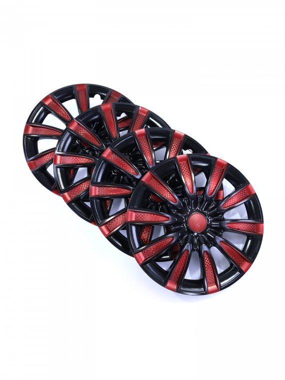 Колпак колеса R14 Торнадо микс красный (пруж) кт 4 шт.(2+2) в коробке REDMARK