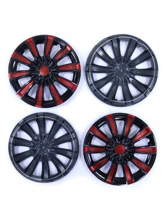 Колпак колеса R14 Торнадо микс красный (пруж) кт 4 шт.(2+2) в коробке REDMARK