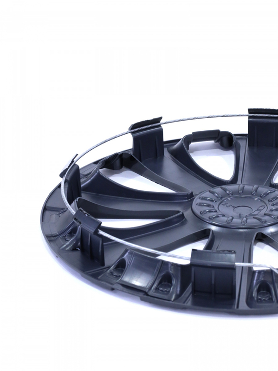 Колпак колеса R15 RS-T черный глянец (пруж) кт 4 шт. (2+2) в коробке REDMARK