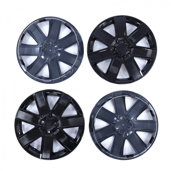 Колпак колеса R15 Галакси черный глянец (пруж) кт 4 шт.(2+2) в коробке REDMARK
