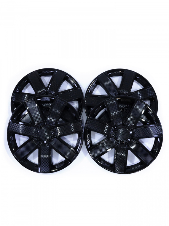 Колпак колеса R15 Галакси черный глянец (пруж) кт 4 шт.(2+2) в коробке REDMARK