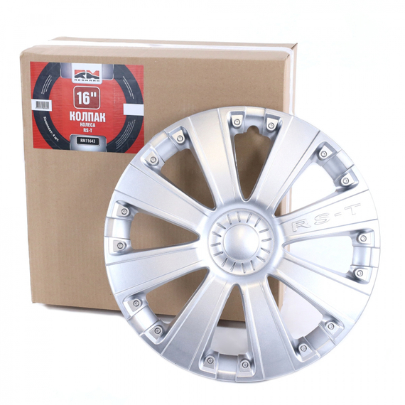 Колпак колеса R16 RS-T иномарки (пруж) кт 4 шт.(2+2) в коробке REDMARK