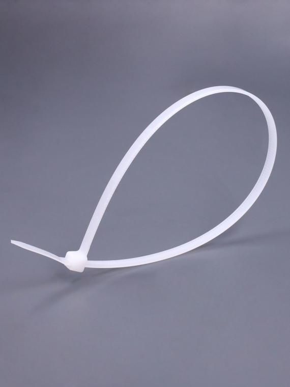 Стяжка нейлоновая (хомут нейлон) 300х4,8мм, белая (100 шт/уп) 